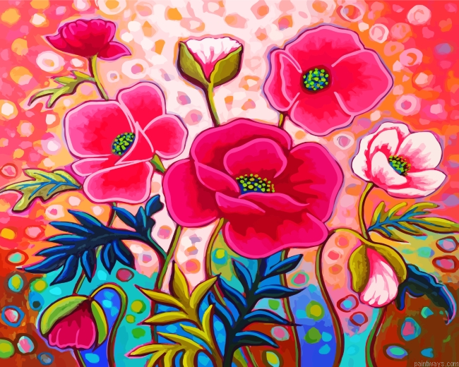 Pink Flowers Painting By Numbers.png