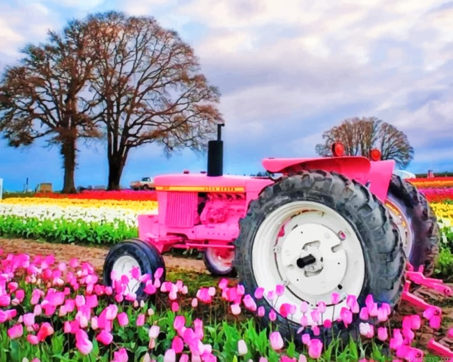 Pink Tractor Engines Painting By Numberss.png