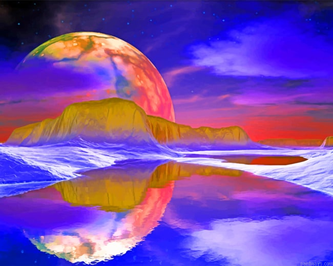 Planet Reflection Illustration Painting By Numberss.png
