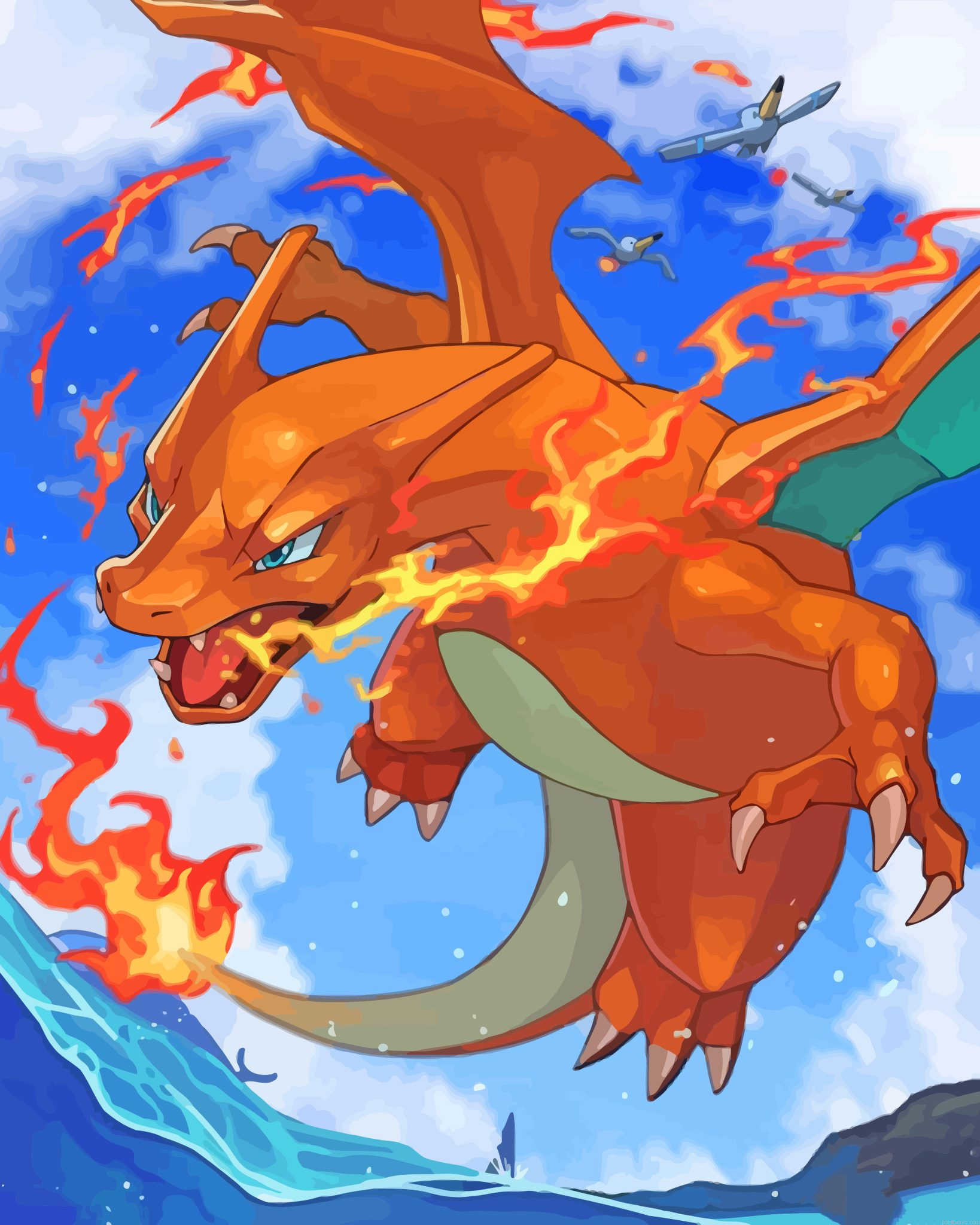 Pokemon Charizard Character Painting By Numberss.png