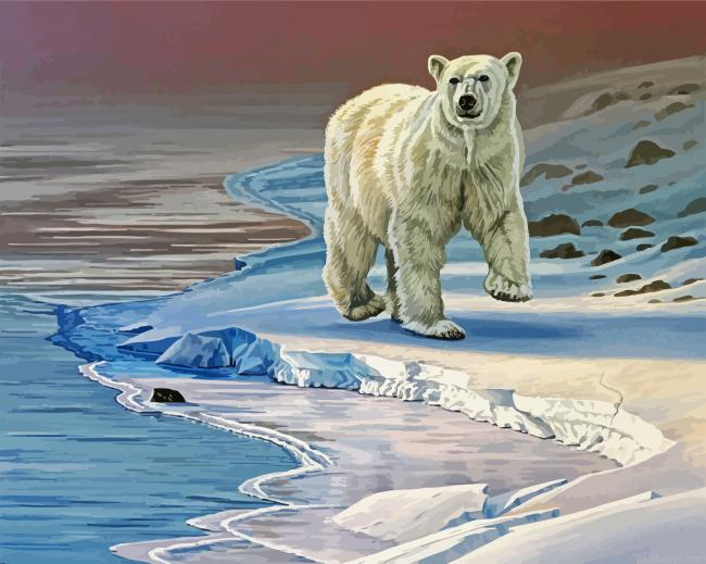 Polar Bear In Snow Painting By Numberss.png
