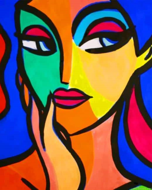 Pop Art Abstract Face New Painting By Numberss.png
