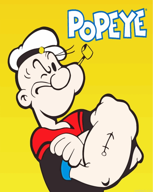 Popeye Cartoon Animation Painting By Numberss.png