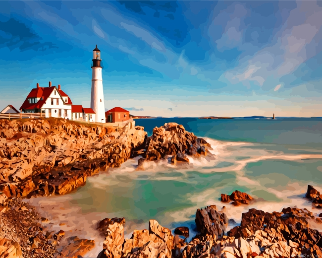 Portland Head Light Lighthouse Painting By Numbers.png