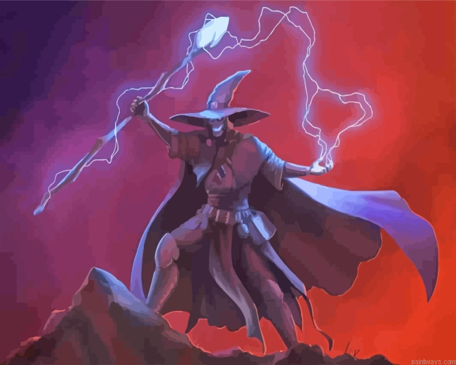 Powerful Skull Wizard Painting By Numberss.png