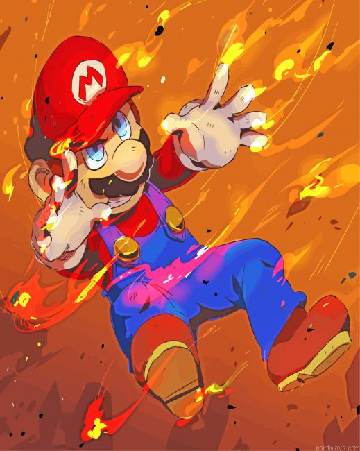 Powerful Super Mario Painting By Numberss.png