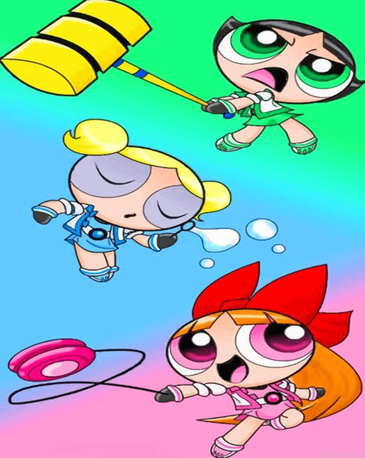 Powerpuff Girls Cartoons Painting By Numberss.png