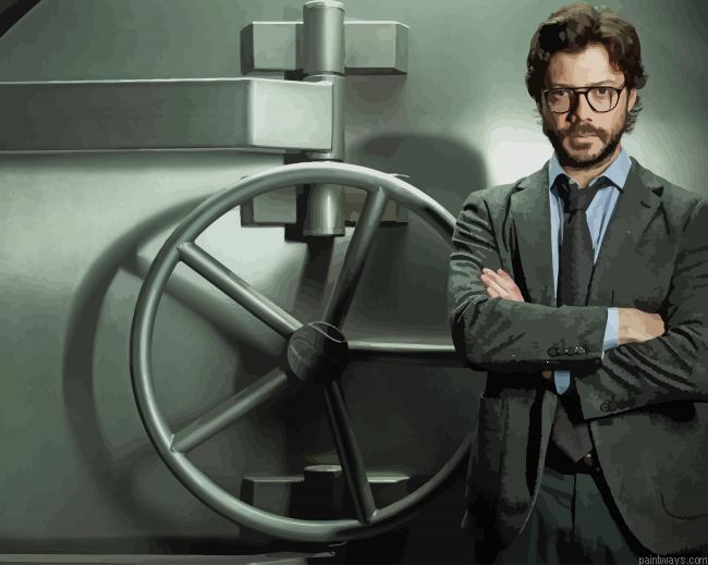 Professor In Money Heist New Painting By Numberss.png