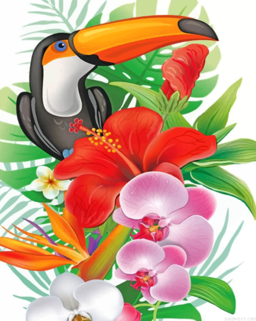 Puffin And Flowers Painting By Numbers.png