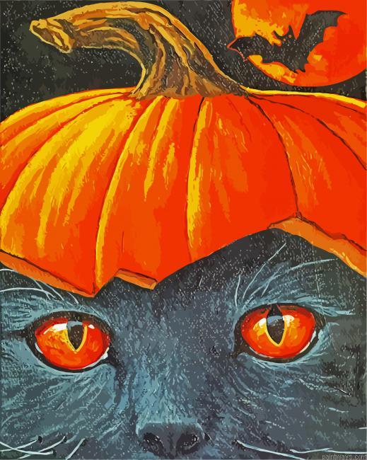 Pumpkin Black Cat Painting By Numberss.png
