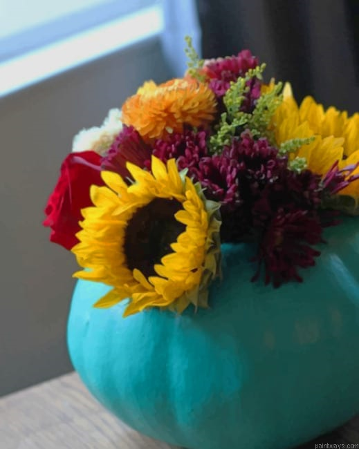Pumpkin Flower Vase Roses Painting By Numberss.png