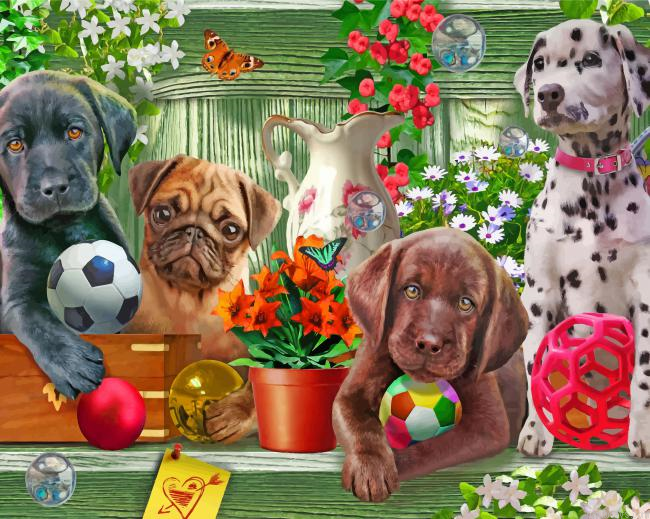 Puppies Dogs Painting By Numbers.png
