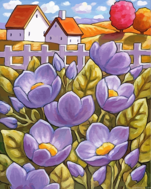 Purple Flowers Painting By Numbers.png