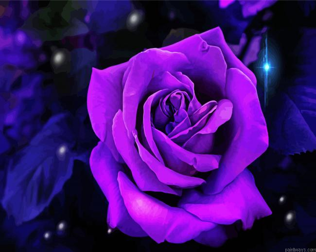 Purple Rose Flower Painting By Numberss.png