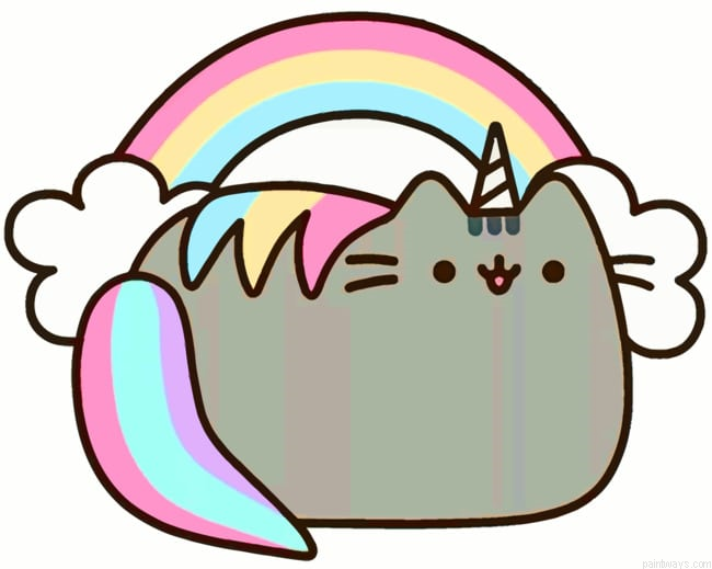 Pusheen Unicorn Cartoons Painting By Numberss.png