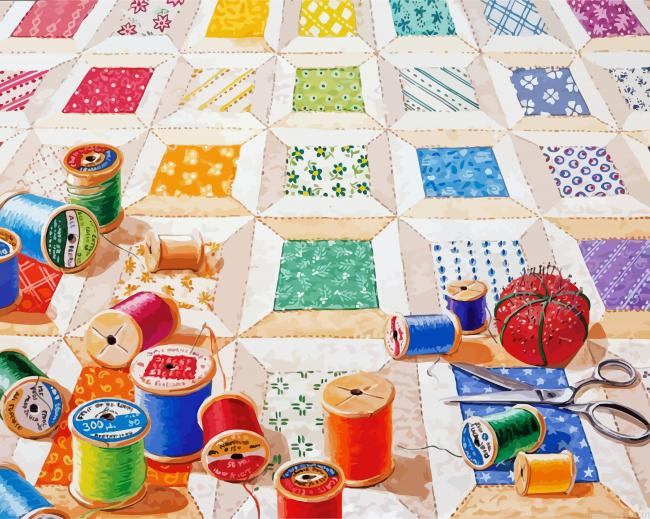 Quilt Colorful Spools Painting By Numberss.png
