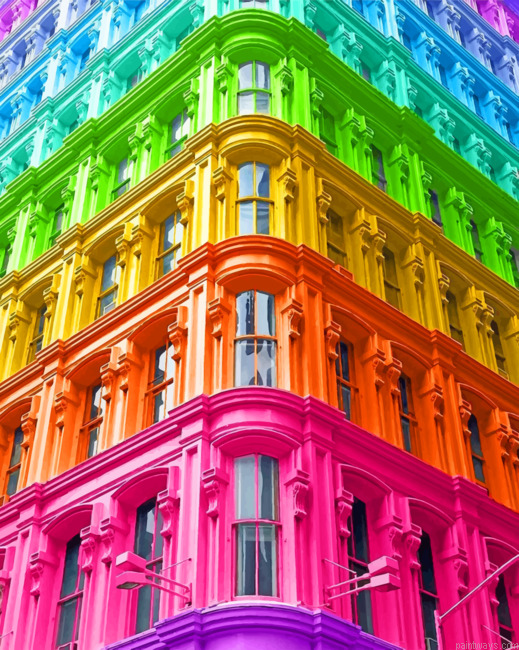 Rainbow Building Colorful Painting By Numberss.png