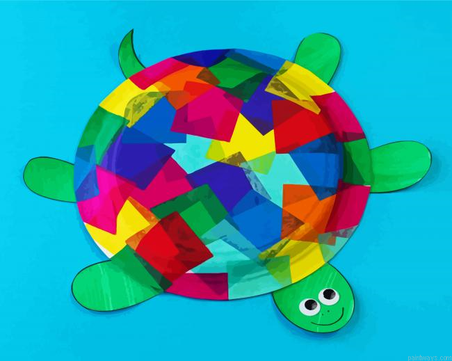 Rainbow Colorful Tortoise Painting By Numberss.png