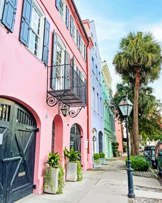 Rainbow Row In Charleston Painting By Numberss.png