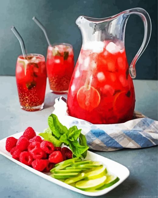 Raspberry Mojito Cocktail Painting By Numberss.png