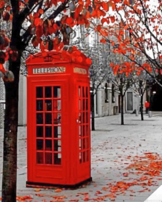 Red Aesthetic Out Side London Painting By Numberss.png