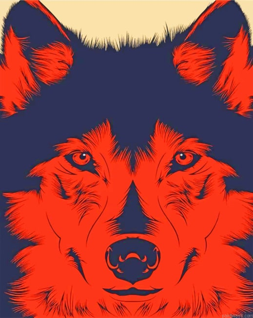 Red And Black Wolf Art Animals Painting By Numberss.png