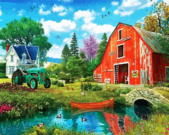 Red Barn Farmland Painting By Numberss.png