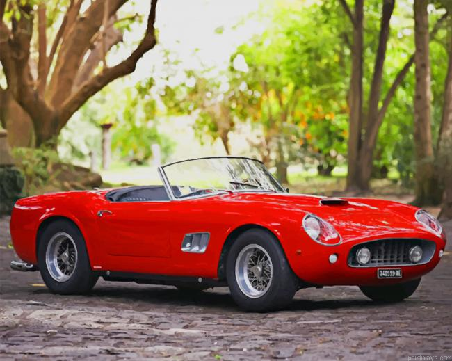 Red Classic Ferrari Painting By Numberss.png