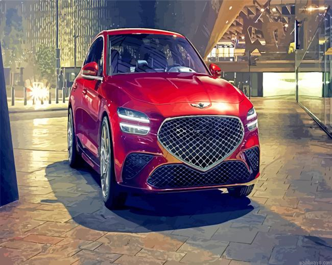 Red Genesis Car Painting By Numberss.png