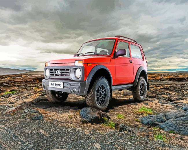Red Lada Car Painting By Numberss.png