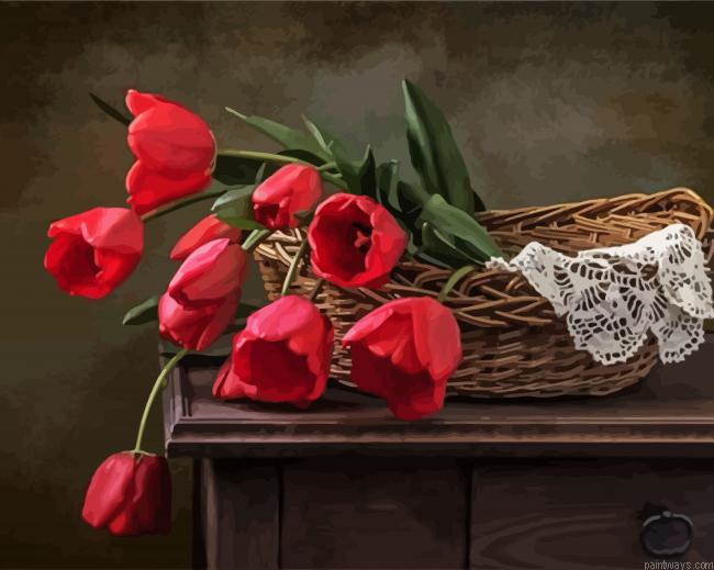 Red Lotus Flowers Painting By Numberss.png