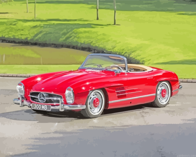 Red Mercedes Benz Painting By Numberss.png