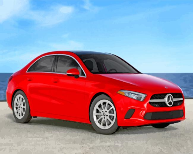 Red Mercedes Car Painting By Numbers.png