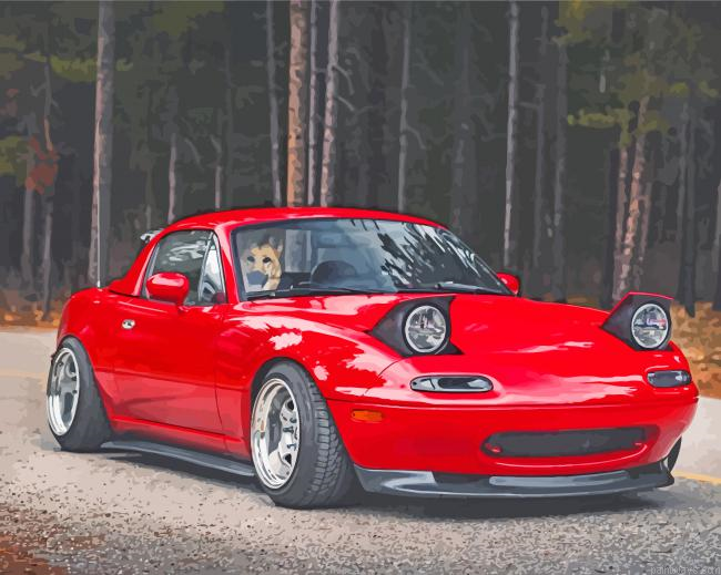 Red Miata Car Painting By Numberss.png