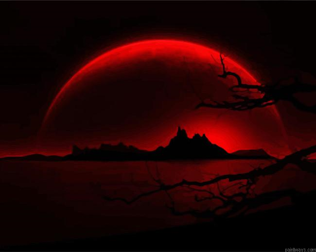 Red Moon Nightscape Painting By Numberss.png