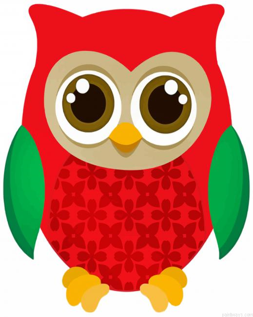 Red Owl Bird Painting By Numberss.png