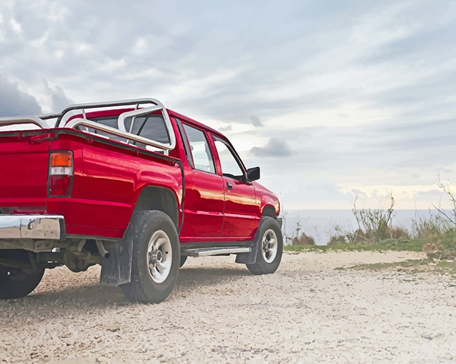 Red Pickup Truck New Painting By Numberss.png