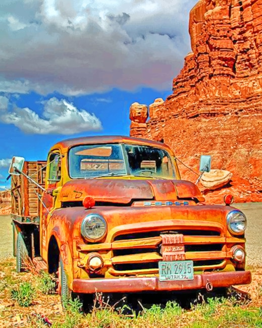 Red Rocks And Truck New Painting By Numberss.png