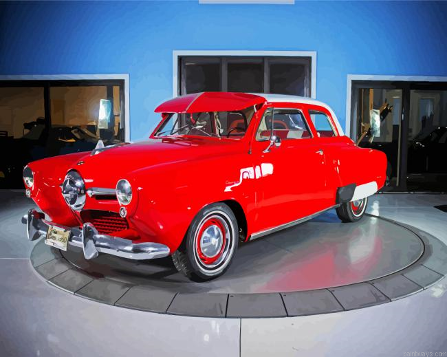 Red Studebaker Car Painting By Numberss.png