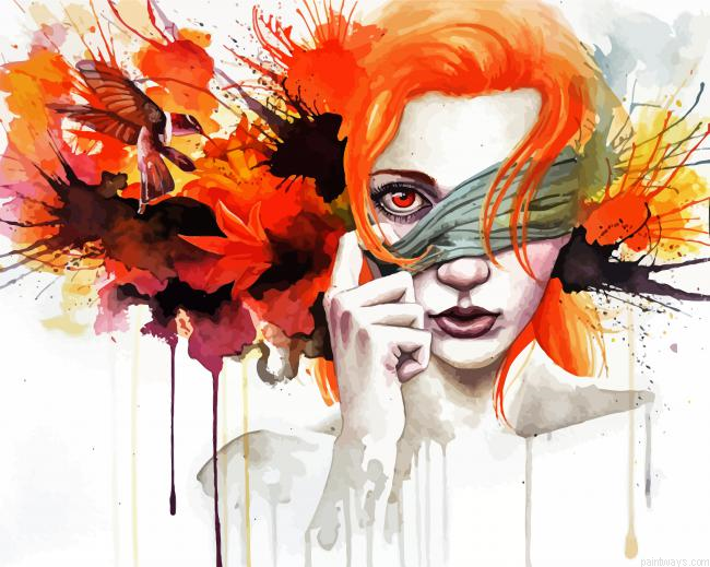 Redhead Splatter Lady Painting By Numberss.png