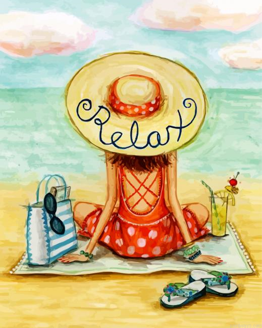 Relaxing On Beach Painting By Numbers.png