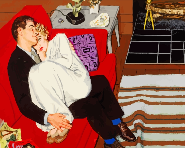 Retro Couple In Love Painting By Numbers.png