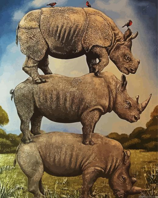 Rhino Animals Painting By Numberss.png