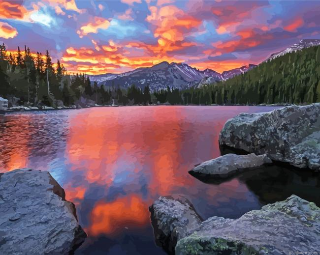 Rocky Mountain National Park At Sunset Painting By Numberss.png