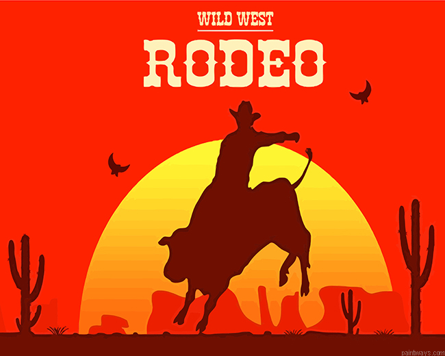 Rodeo Man Silhouette Painting By Numbers.png