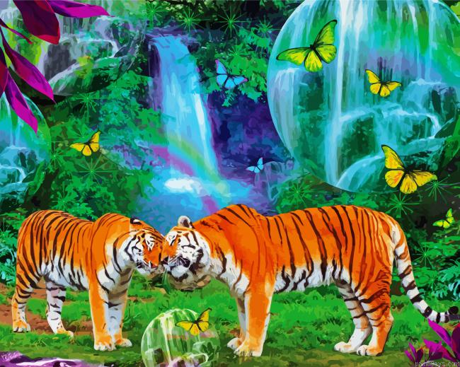 Romantic Tigers Painting By Numberss.png