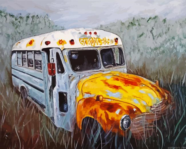 Rusty Old School Bus Painting By Numberss.png