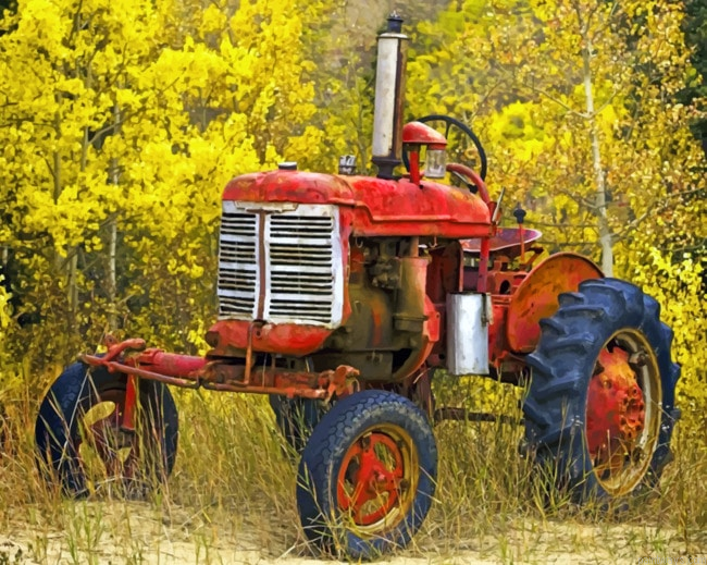 Rusty Tractor Painting By Numberss.png