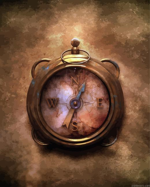 Rusty Vintage Compass Painting By Numberss.png