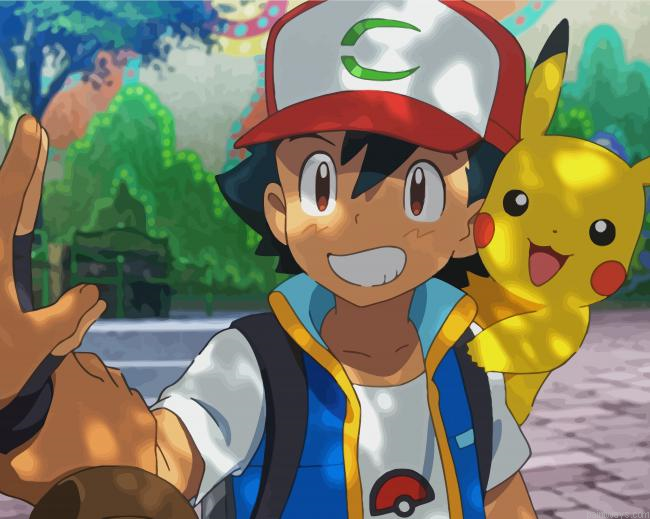 Sacha And Pikachu Painting By Numberss.png